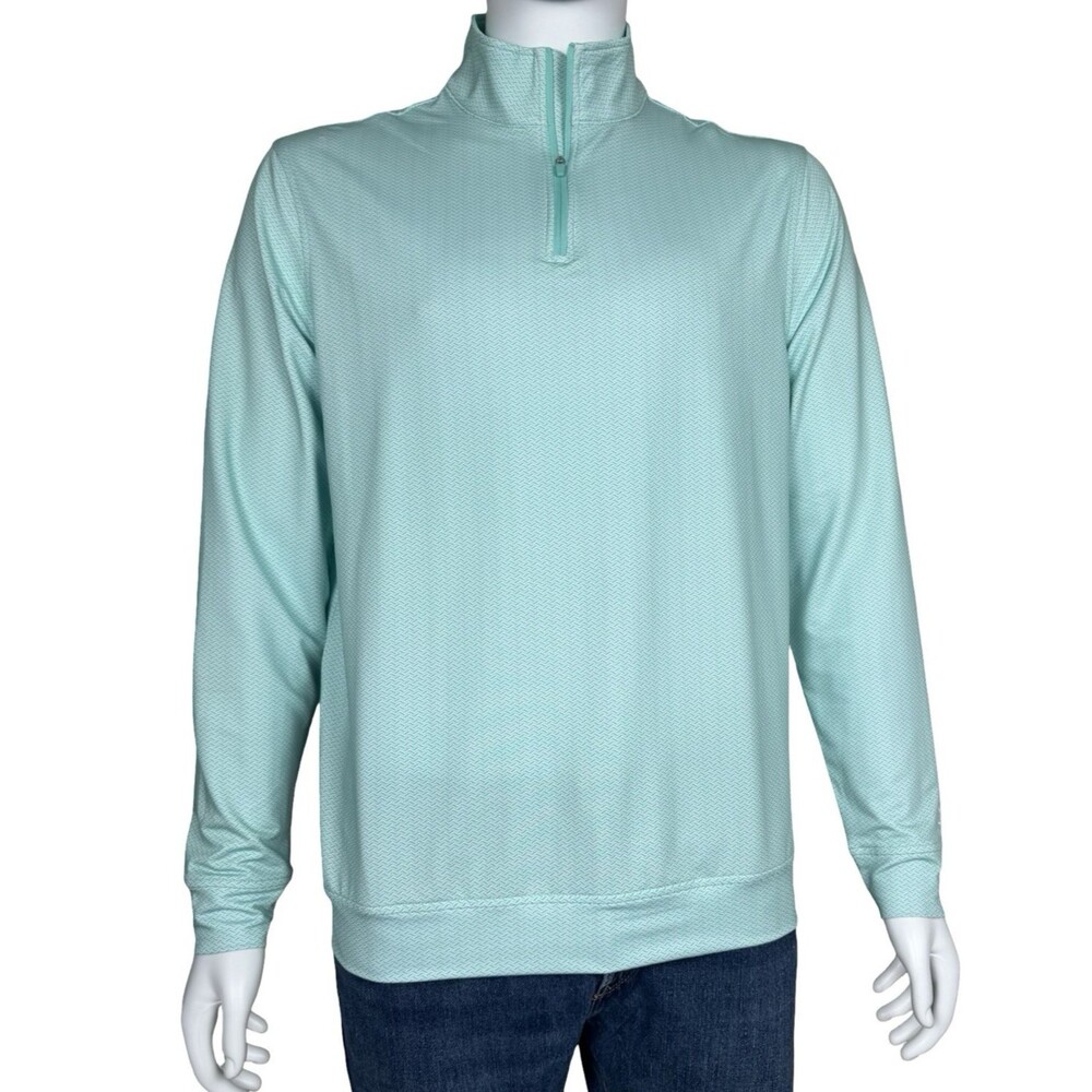 Kenneth Cole Golf Medium Shirt Pullover 1/4 Zip Stretch Wicking UPF Green New